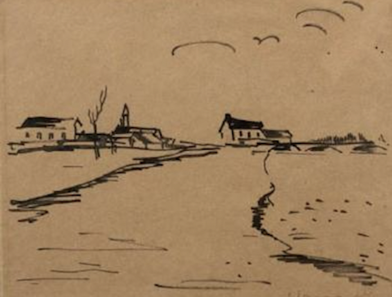 COUNTRY VILLAGE by Maurice de Vlaminck