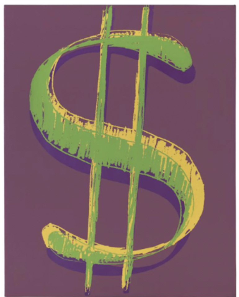 Dollar sign by Andy Warhol