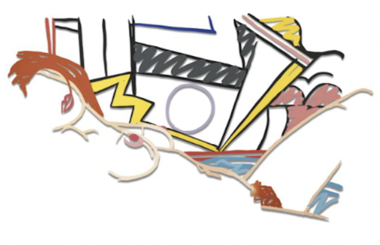 Monica nude with Lichtenstein by Tom Wesselmann