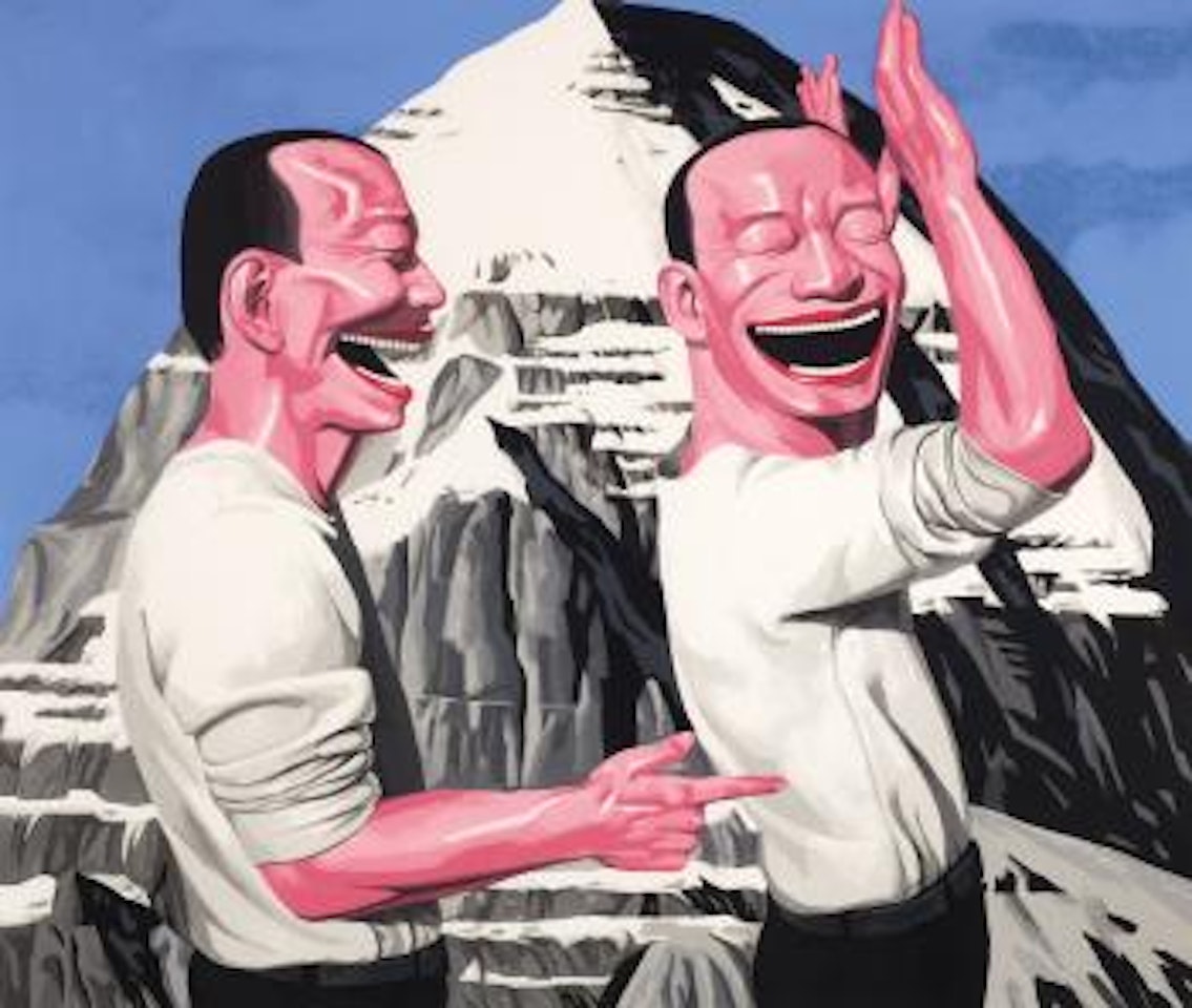 Hands up, don't move! by Yue Minjun Hands up, don't move! by Yue Minjun