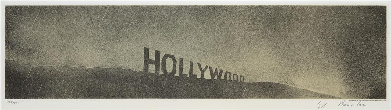 "Hollywood In The Rain," from "Hollywood Collects," by Ed Ruscha