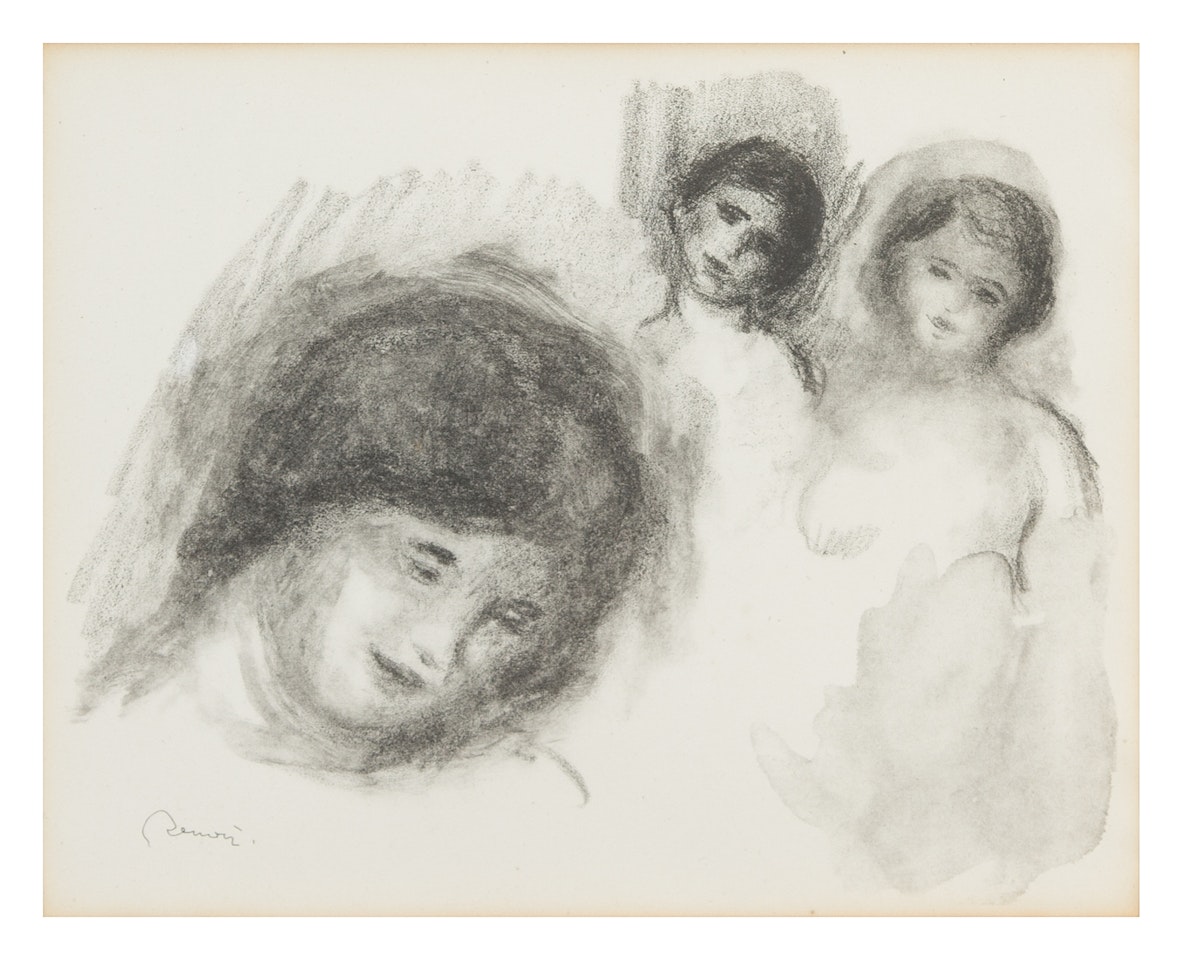 La pierre au trois croquis (from L'album des douze lithographies originales) by Pierre-Auguste Renoir