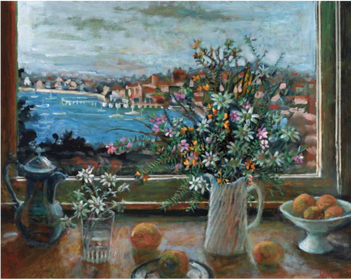 Double Bay and Wildflowers by Margaret Hannah Olley