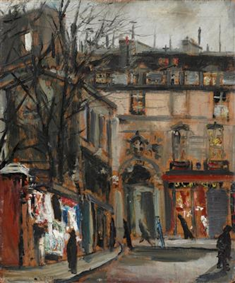 Parigi con i negozi illuminati by Filippo de Pisis