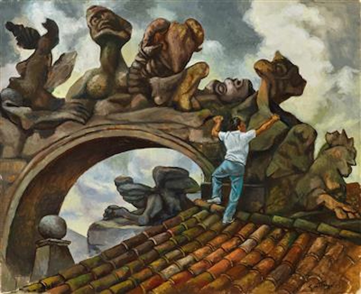 Giovane e mostri (Ragazzo che scala Villa Palagonia) by Renato Guttuso