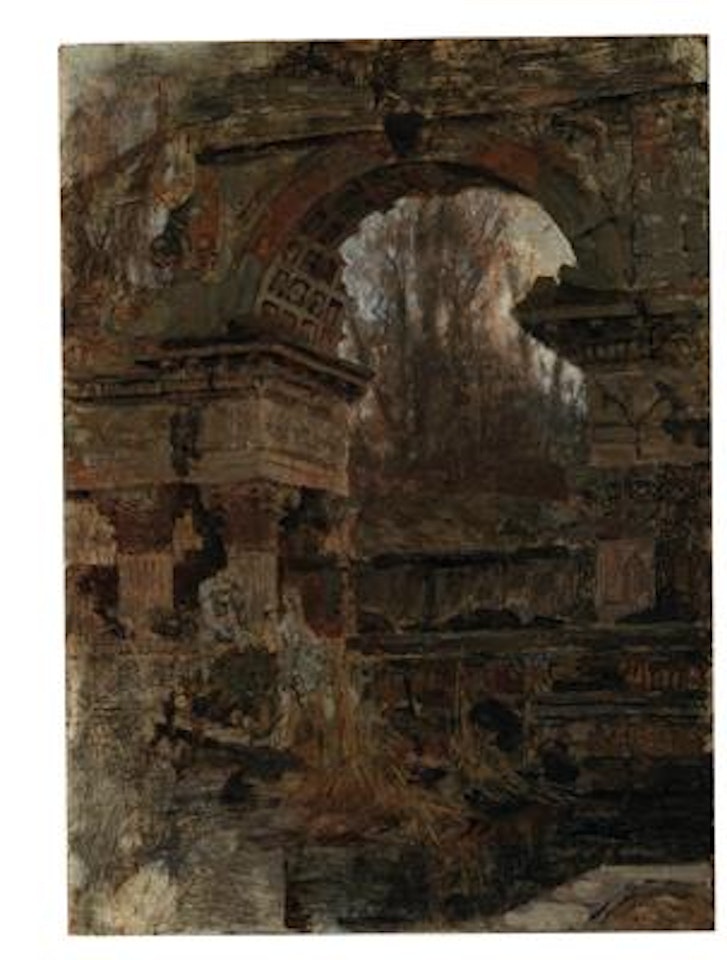 Die Römische Ruine in Schönbrunn / The Roman Ruin in Schönbrunn; study by Carl Moll