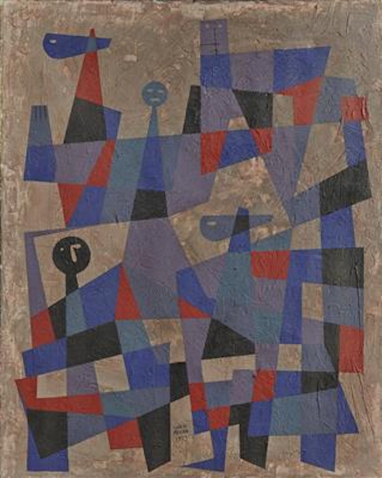 Untitled (Negro, azul, violeto, gris) by Carlos Mérida
