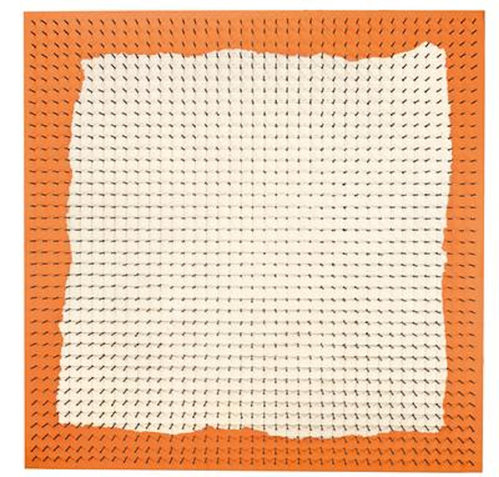 Umrahmen “Orange” by Günther Uecker