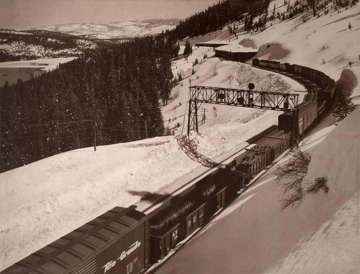 Donner Summit, Freight Train by Ansel Adams