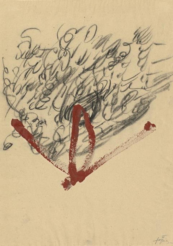Image IV. Black Strokes above Sign by Antoni Tapies