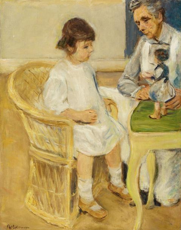Die Enkelin im Korbsessel nach rechts by Max Liebermann