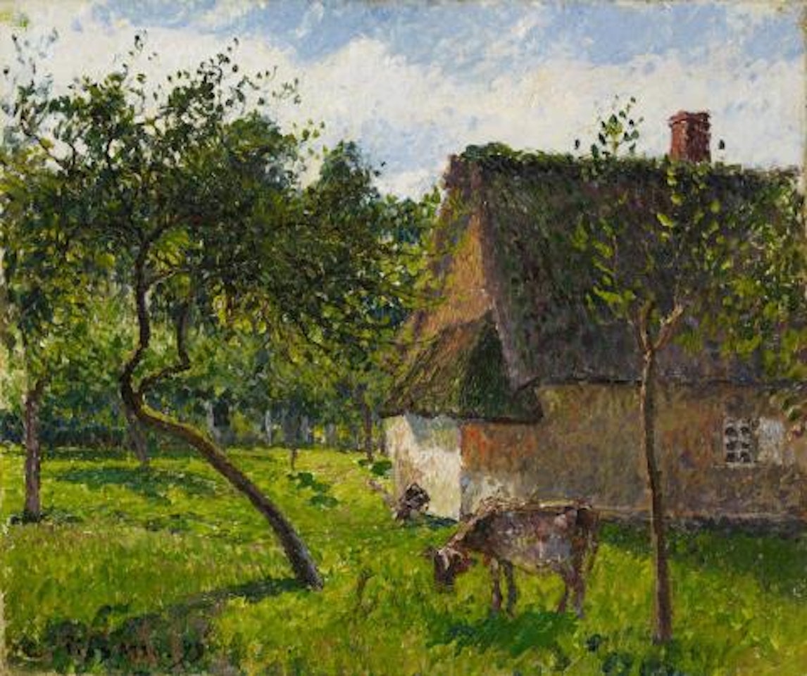 Verger à Varengeville avec vache (Un clos à Varengeville) by Camille Pissarro
