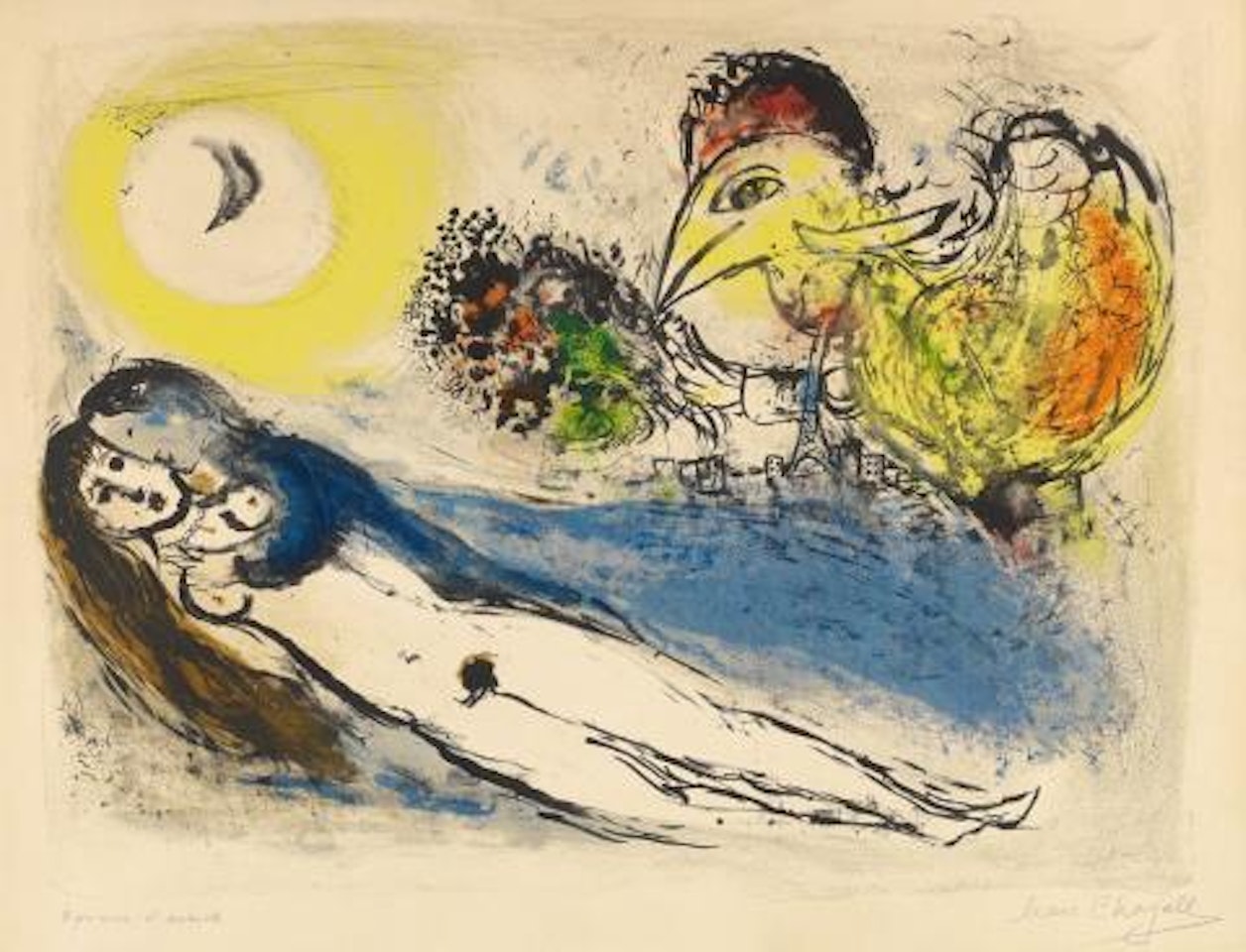 Bonjour sur Paris by Marc Chagall