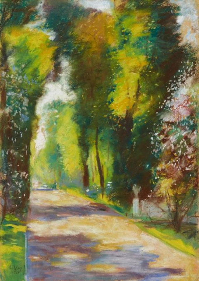 Sunny Parkweg (main avenue in Park Sanssouci, Potsdam?) by Lesser Ury