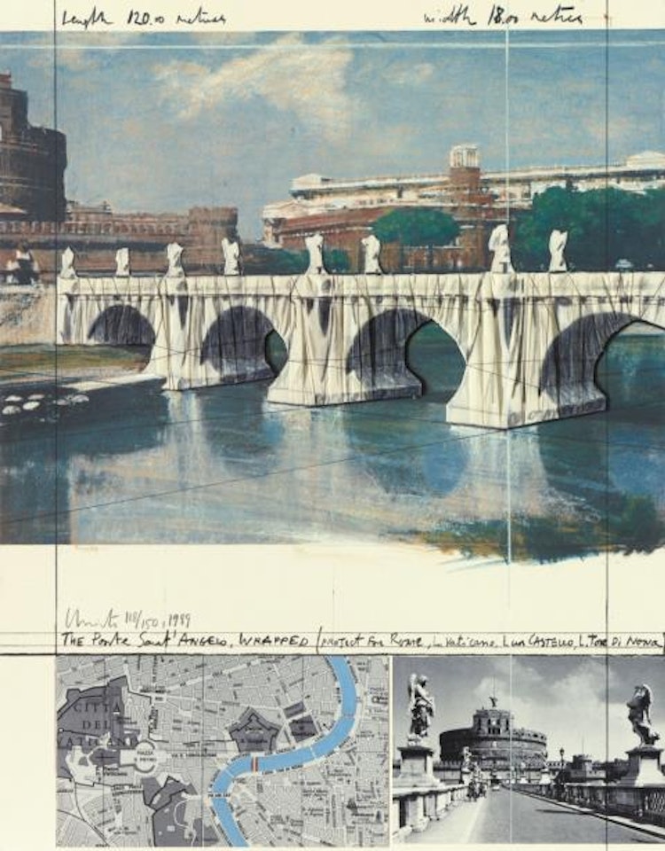 The Ponte Sant'Angelo, Wrapped, Project for Rome by Christo
