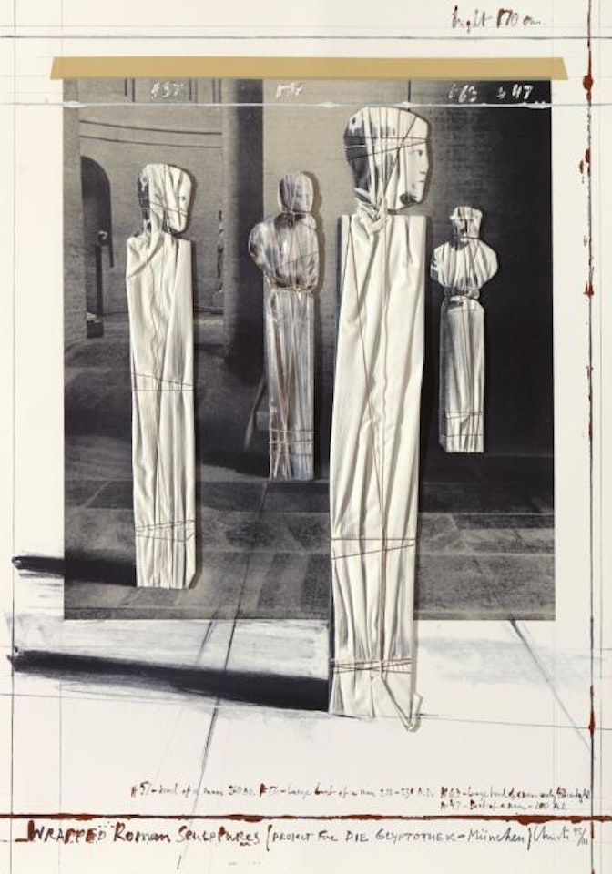 Wrapped Roman Sculptures, Project for Die Glyptothek, München by Christo