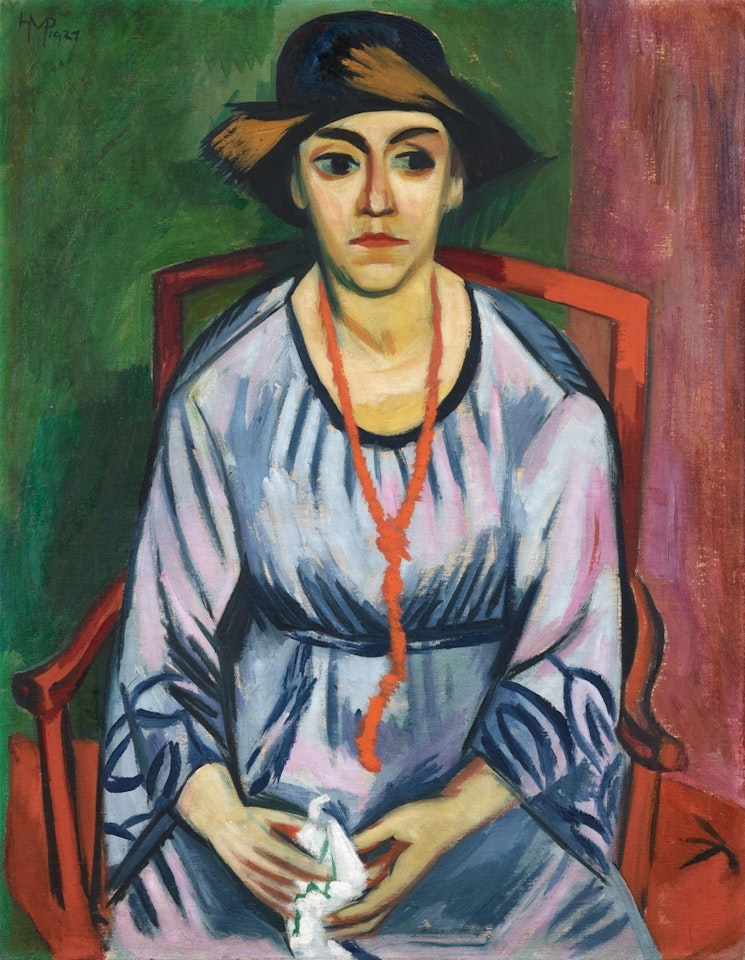 Das blaue Kleid: Bildnis Frau Dr. Plietzsch by Max Pechstein