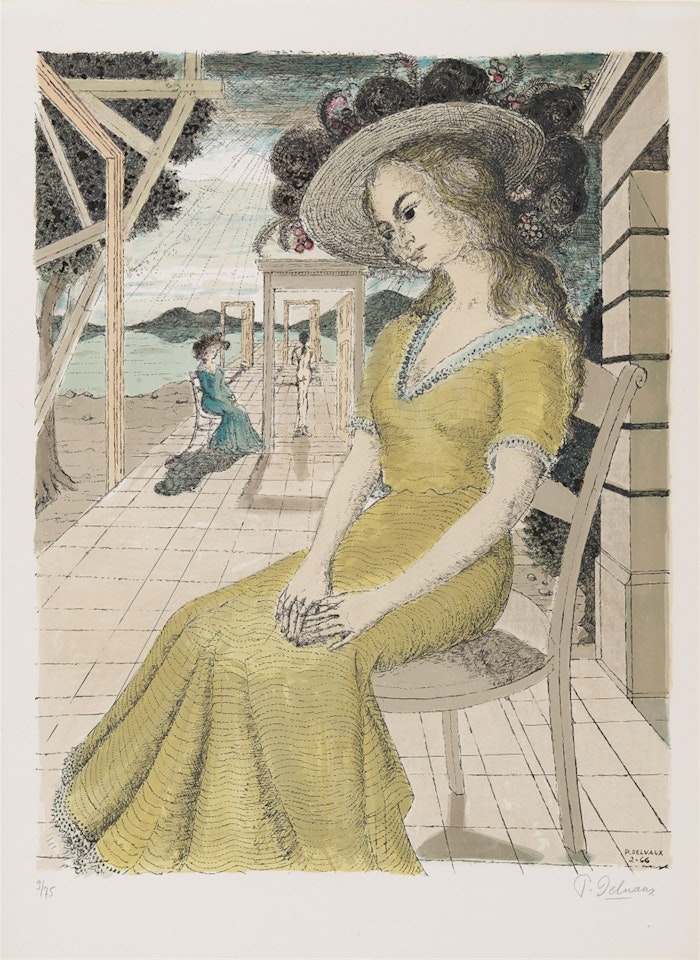 Anne lost in thought by Paul Delvaux