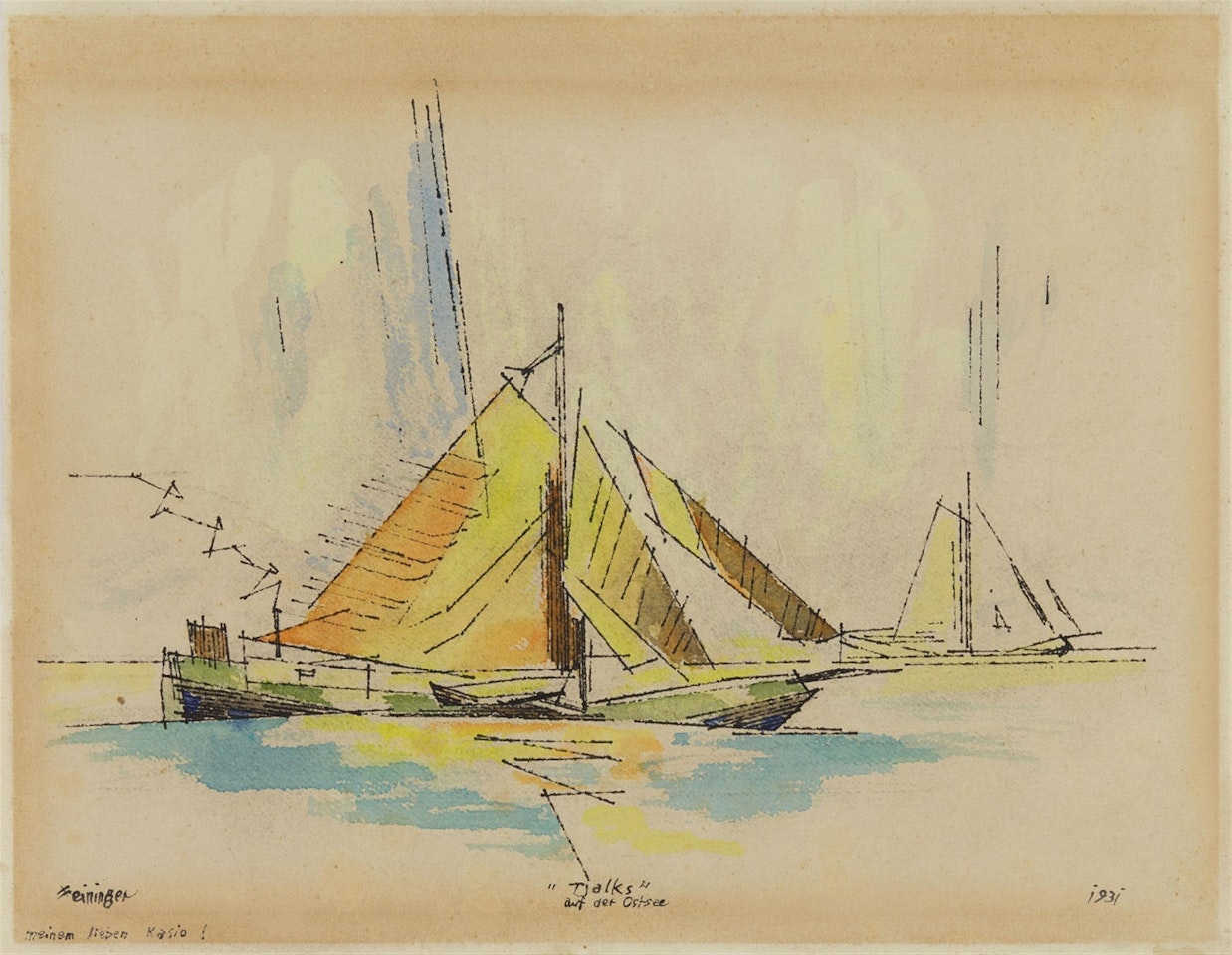 Tjalks auf der Ostsee by Lyonel Feininger
