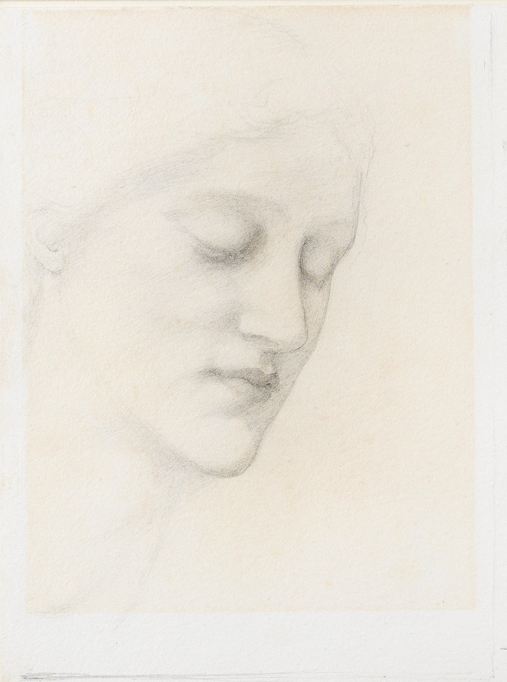 Study of the head of a girl with downcast eyes by Edward Coley Burne-Jones