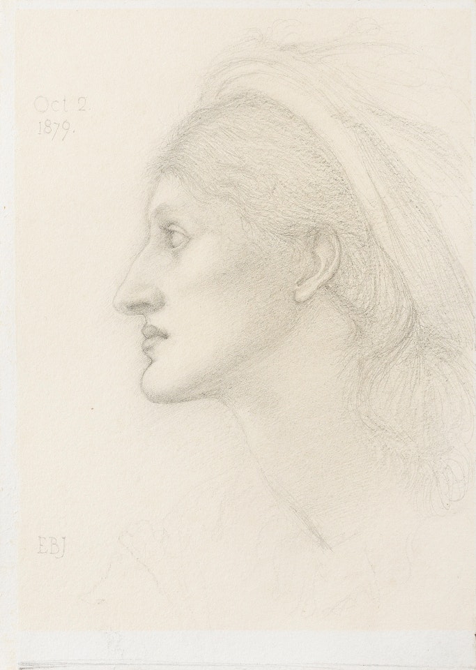 Head study of Margaret Drummond by Edward Coley Burne-Jones