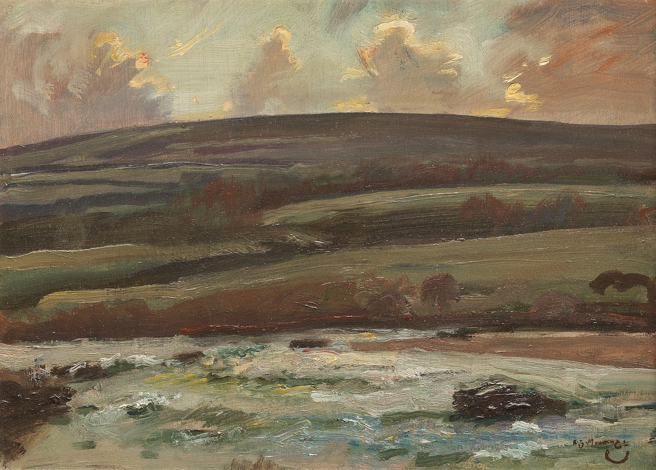 The Barle river, Withypool, Exmoor by Alfred James Munnings