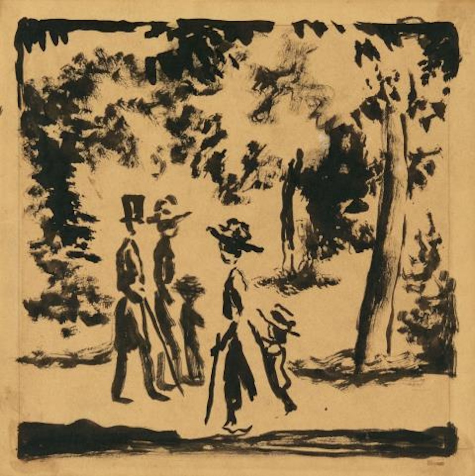  Walkers in the park (walkers with children in the park) by August Macke