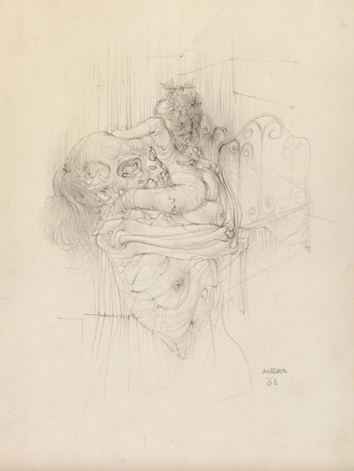 Untitled (Young Girl and Death) by Hans Bellmer