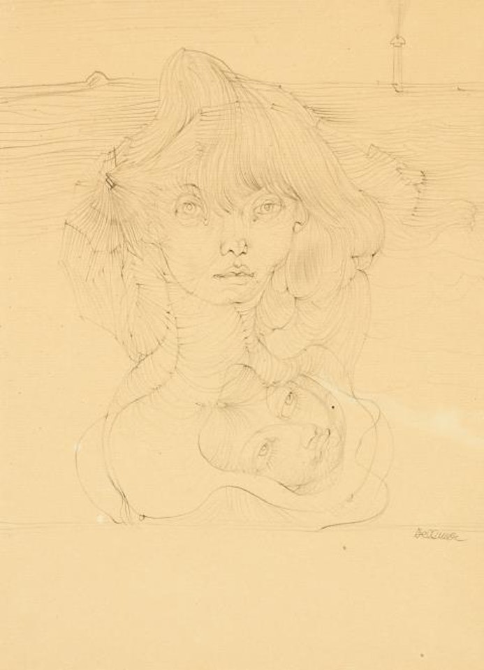 Untitled (double portrait of a young woman) by Hans Bellmer