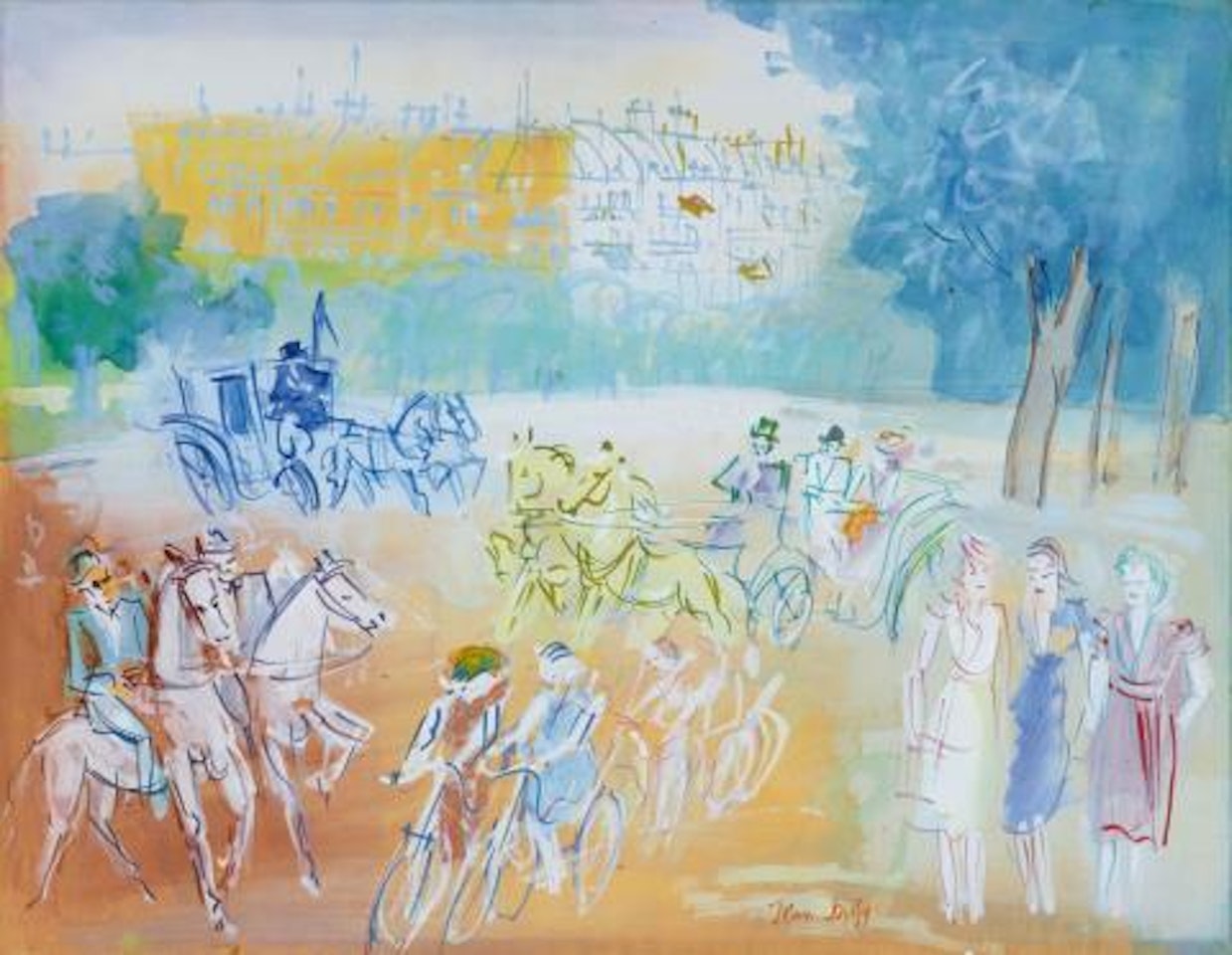 Promenade au Bois de Boulogne by Jean Dufy