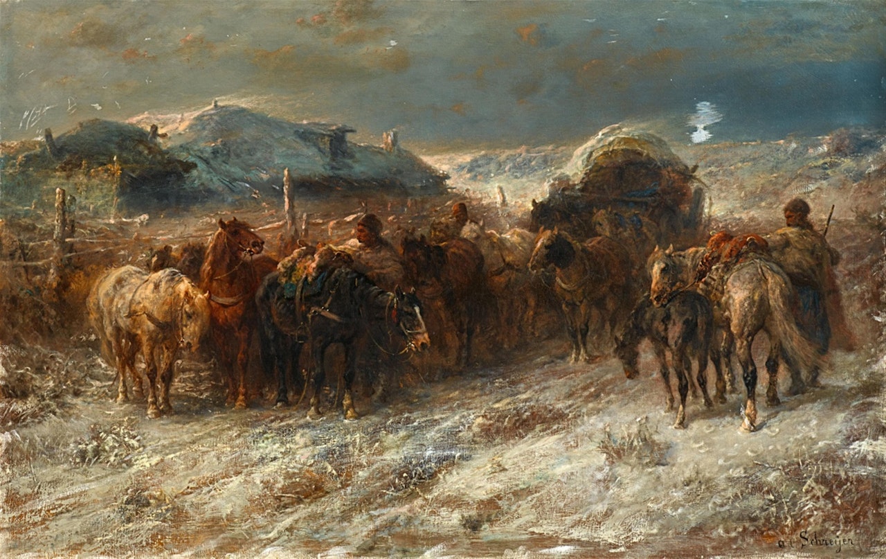 Walachian Horseman at a Post Station by Adolf Schreyer