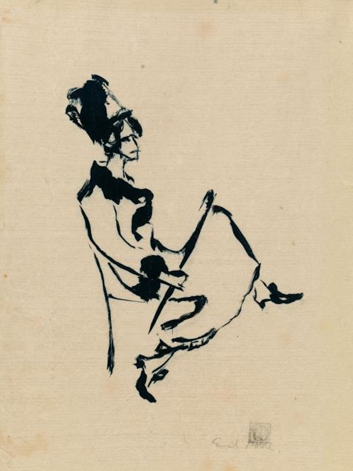 Seated woman by Emil Nolde