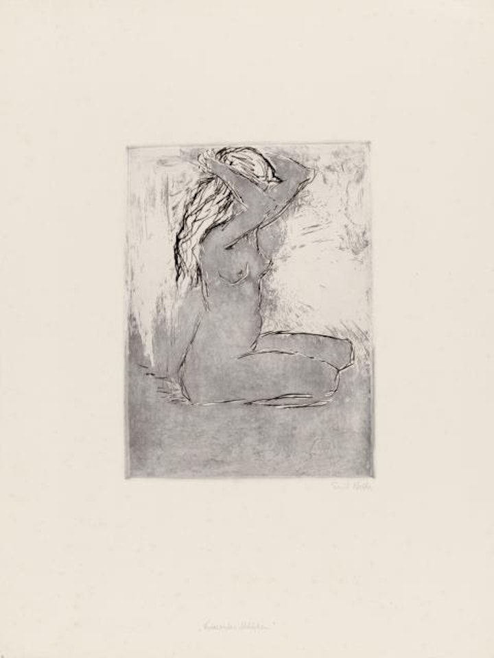 Kneeling girl by Emil Nolde