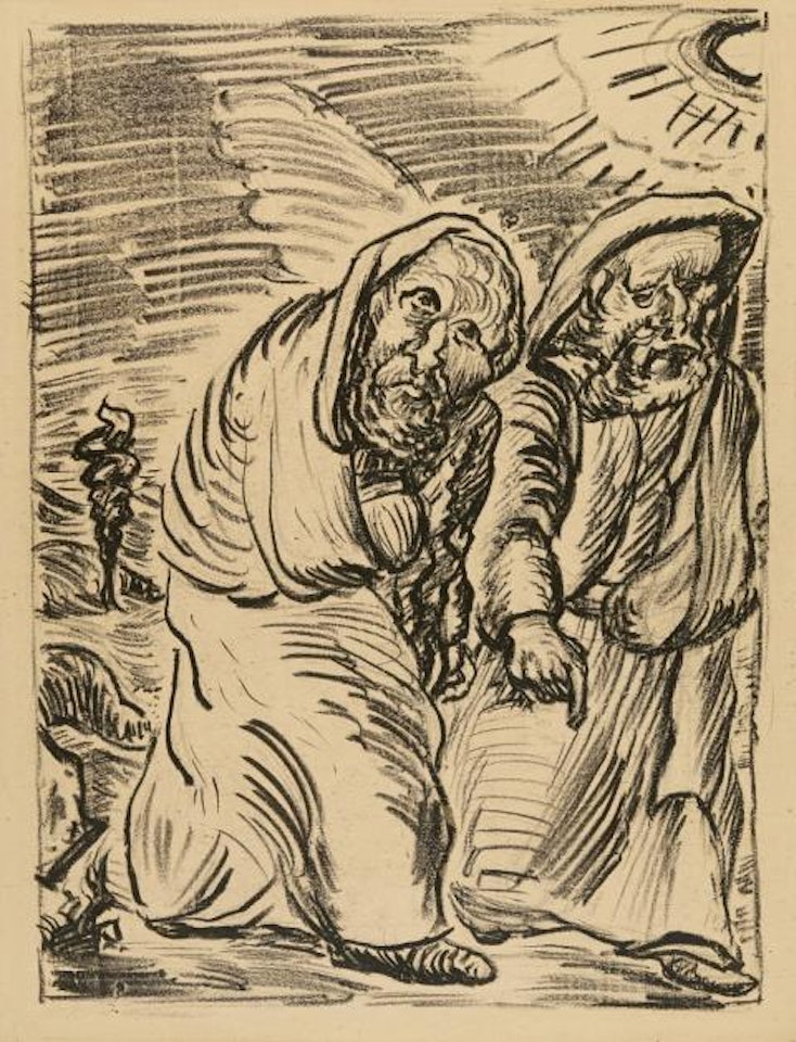 Untitled (Two Figures in Landscape) by Ludwig Meidner