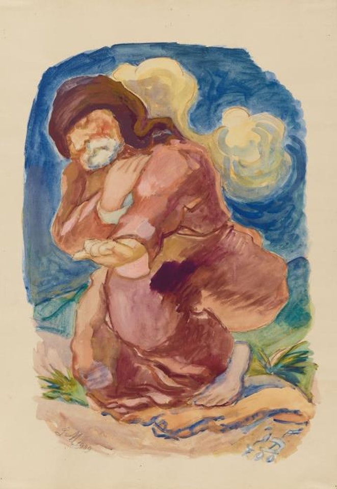 Ohne Titel (Kniender Prophet) by Ludwig Meidner