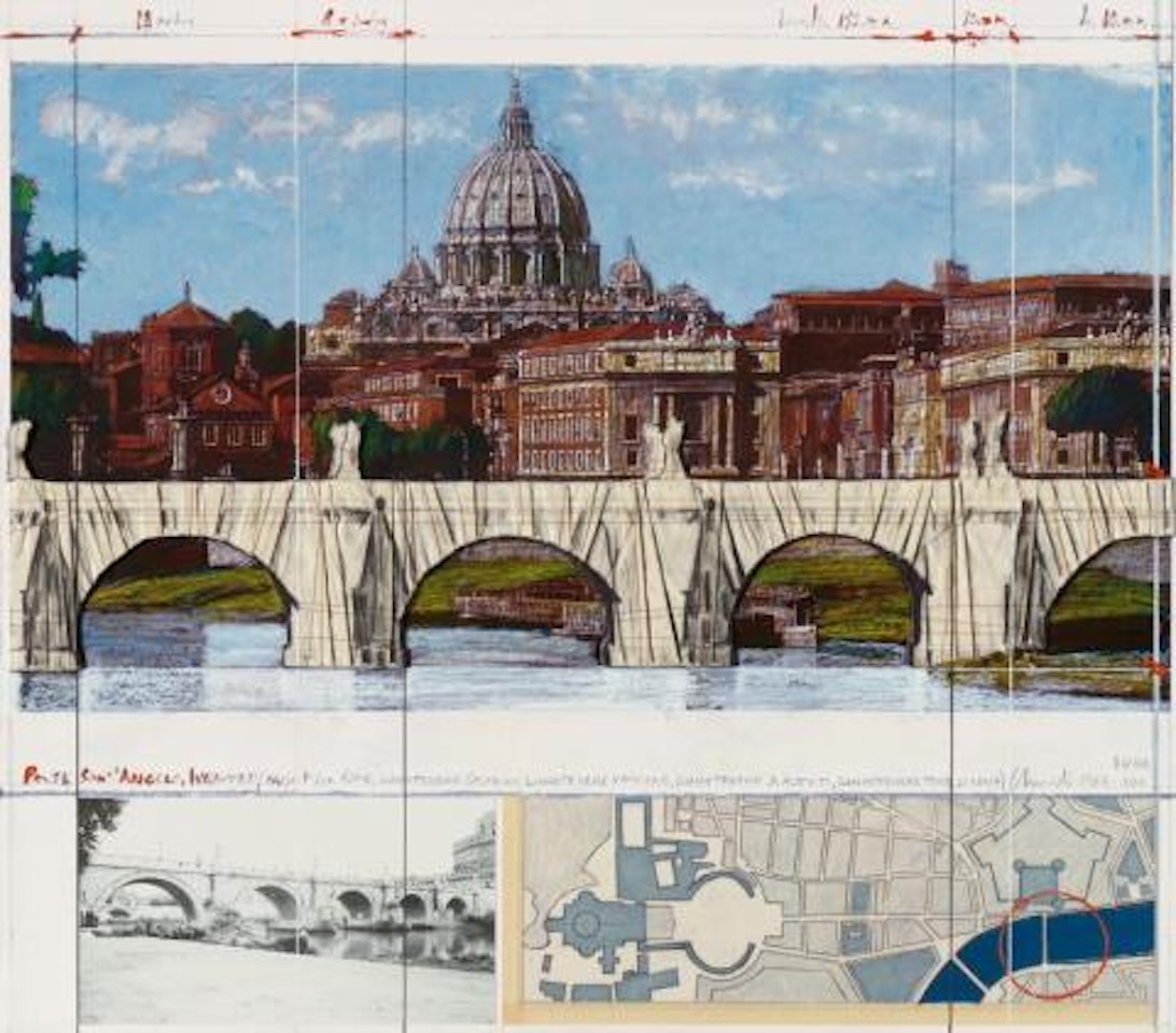 Ponte Sant'Angelo, Wrapped, Project for Rome by Christo