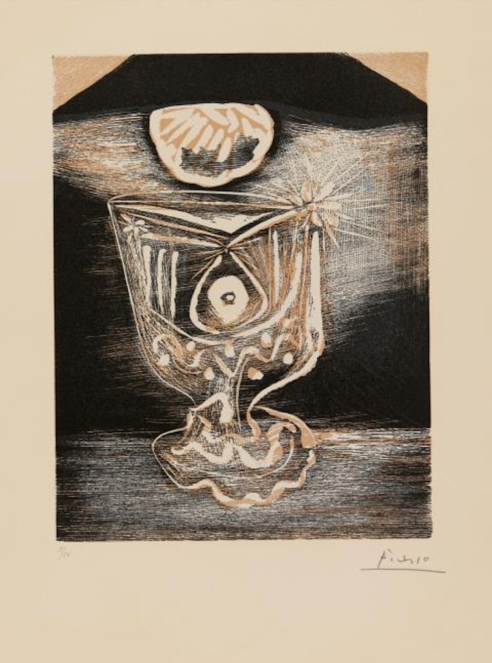 The glass under the lamp by Pablo Picasso