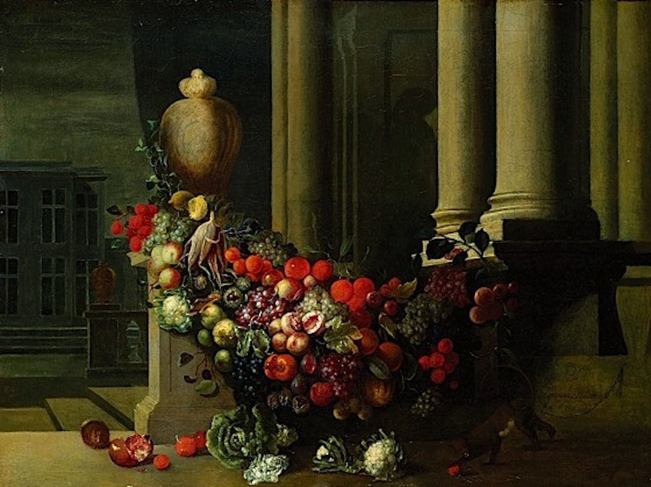 Nature morte de fruits et de legumes dans une architecture by Jan Pauwel Gillemans