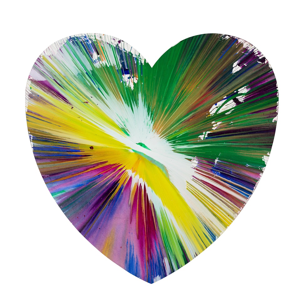 Heart Spin Painting by Damien Hirst