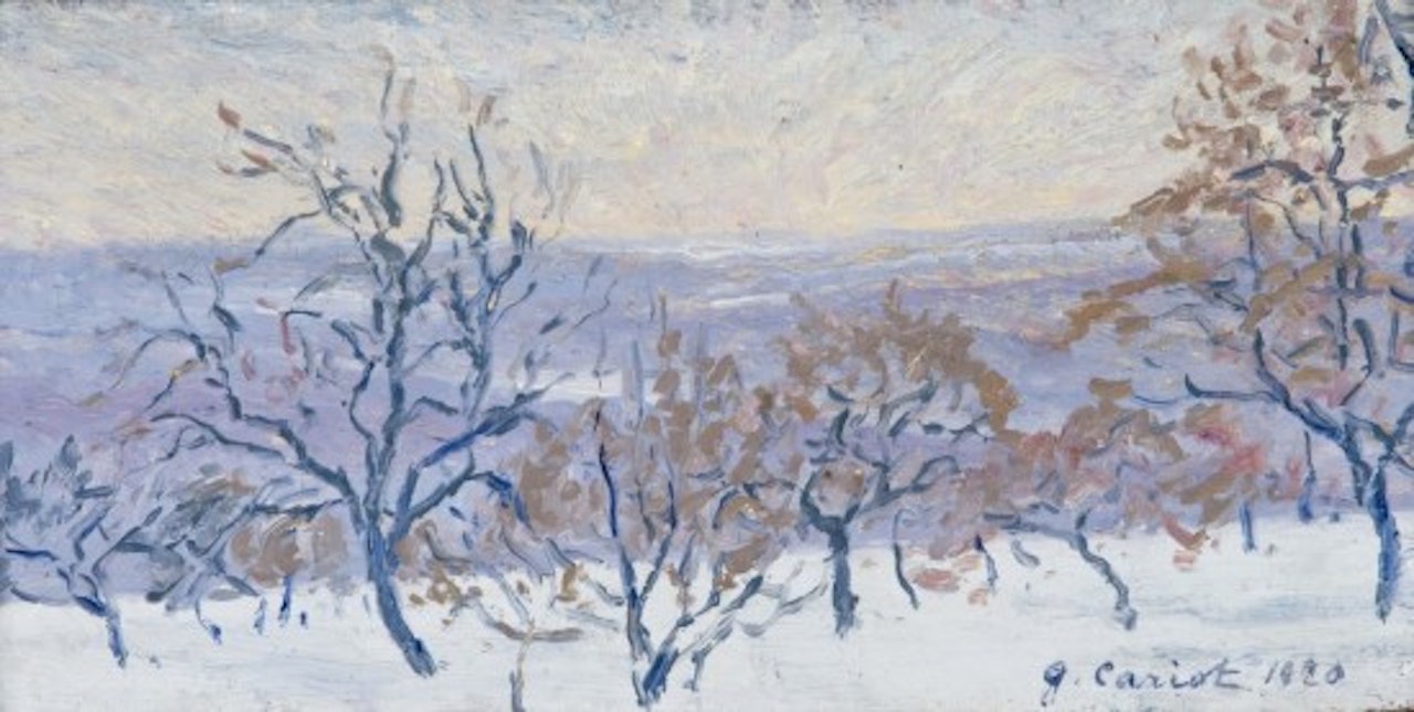 Étude à Georgenborn, Allemangne, soir d'hiver by Gustave Cariot