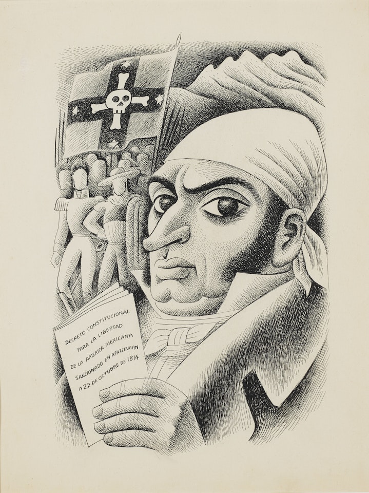 José María Morelos y Pavón con sus generales by Miguel Covarrubias