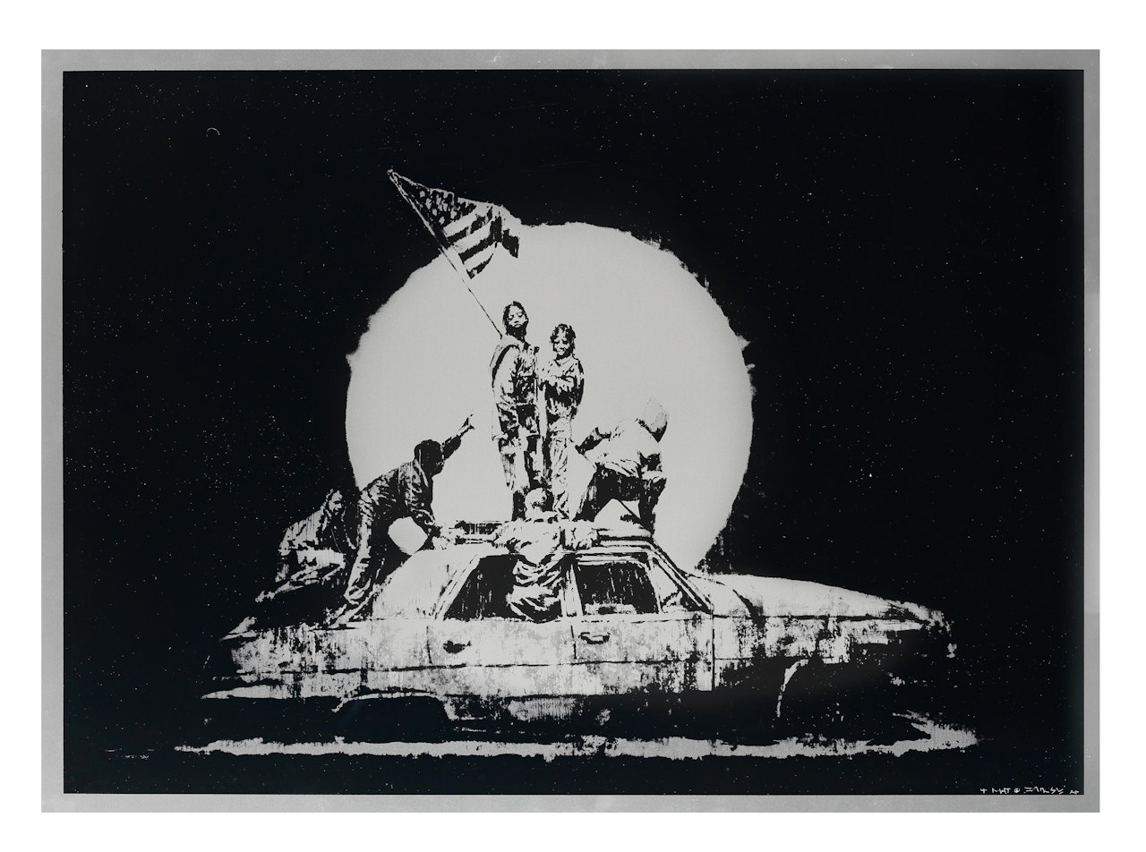 Formica Flag -  Silver  by Banksy