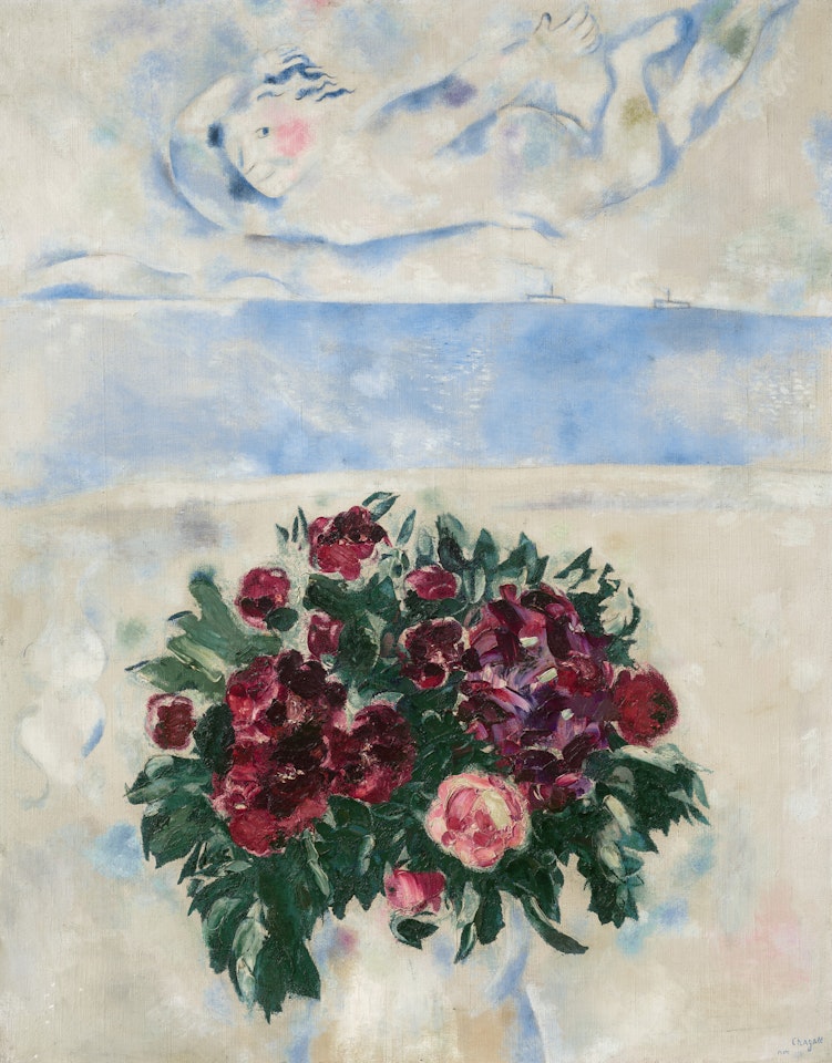 L'esprit des roses (Au-dessus des fleurs) by Marc Chagall