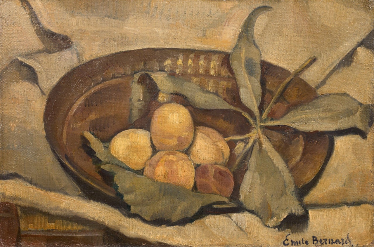 Still life with peaches by Emile Bernard