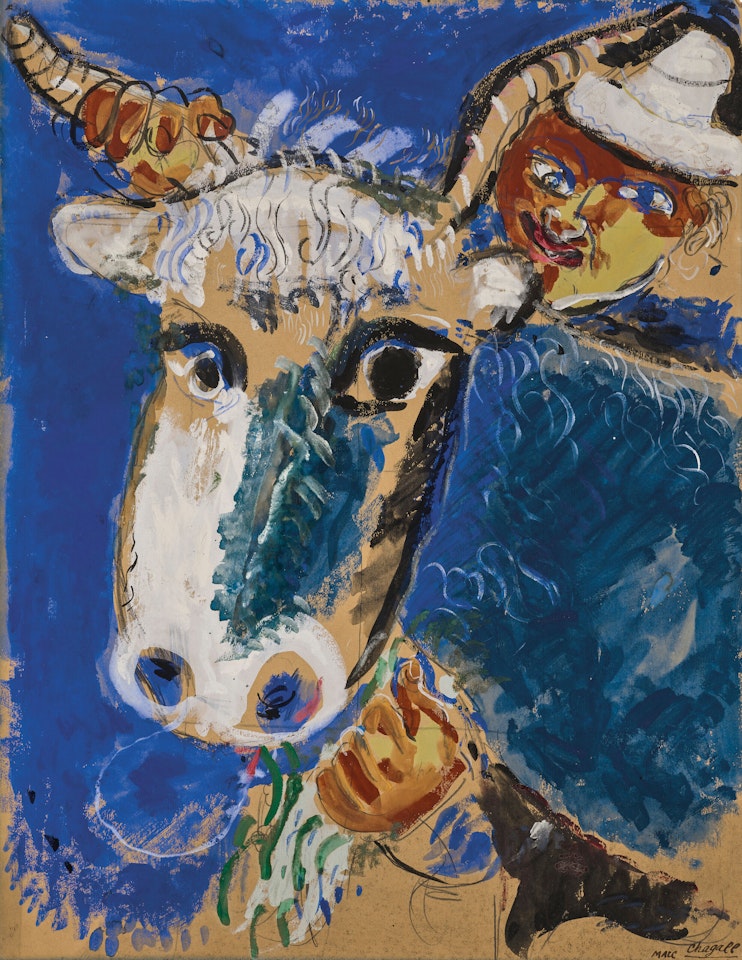 Tête de vache or La vache by Marc Chagall