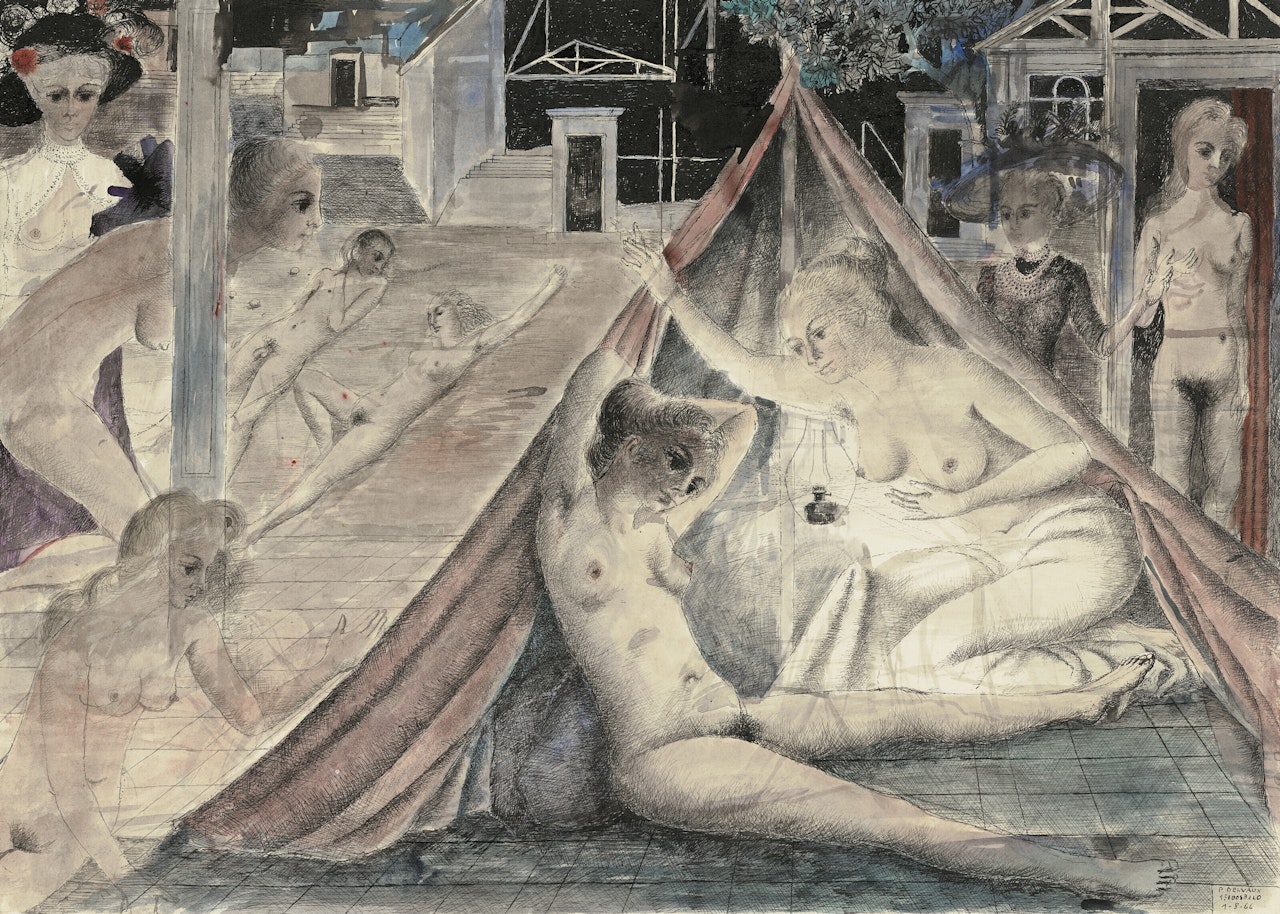 La tente rouge by Paul Delvaux