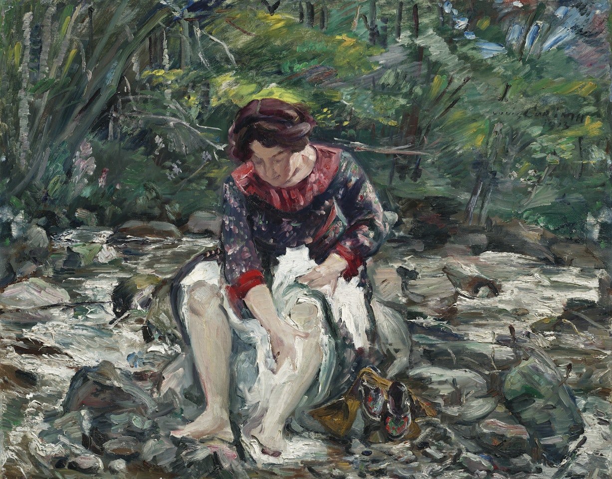 Mädchen im Waldbach by Lovis Corinth