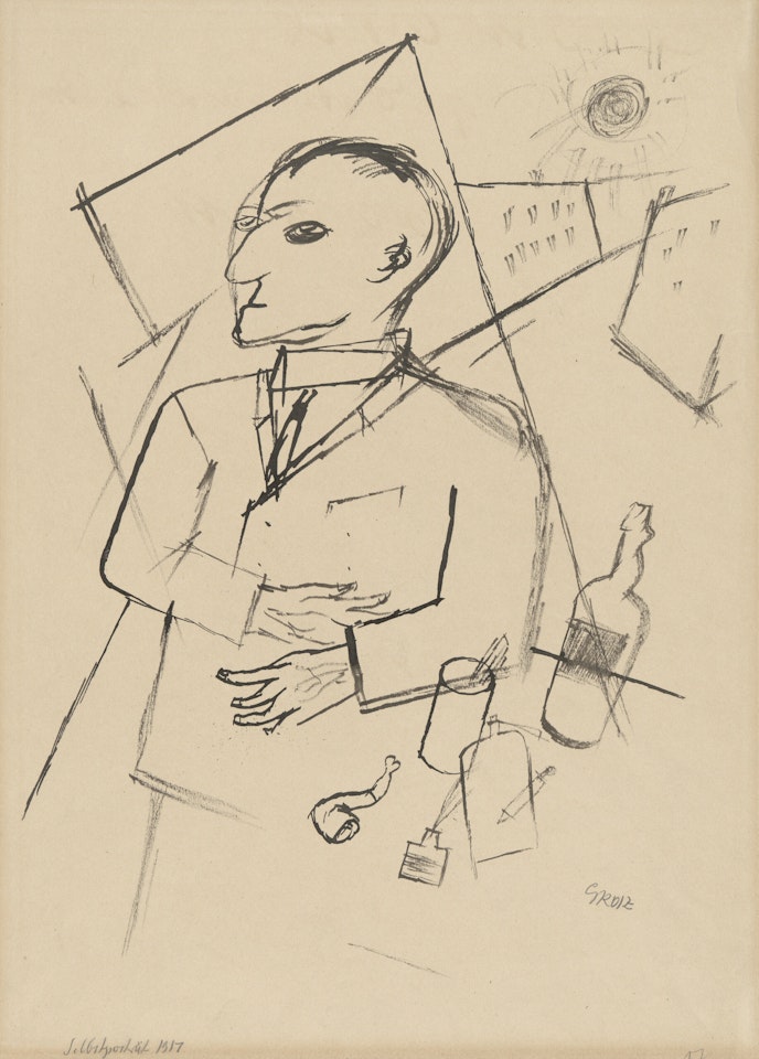 Selbstporträt (recto); Tragödie (verso) by George Grosz