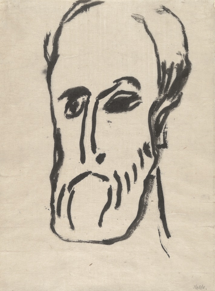 Kopf eines bärtigen Mannes by Emil Nolde