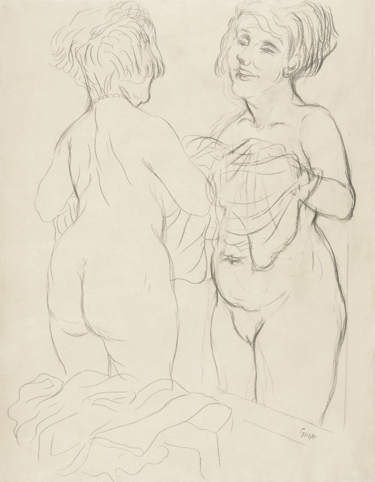 Zwei Frauen, Modelle by George Grosz